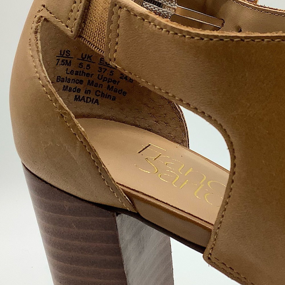 SOLD🏷Franco Sarto Madia Brown Leather Platform Heel Sandal, Size 7.5 NEW - Picture 7 of 7